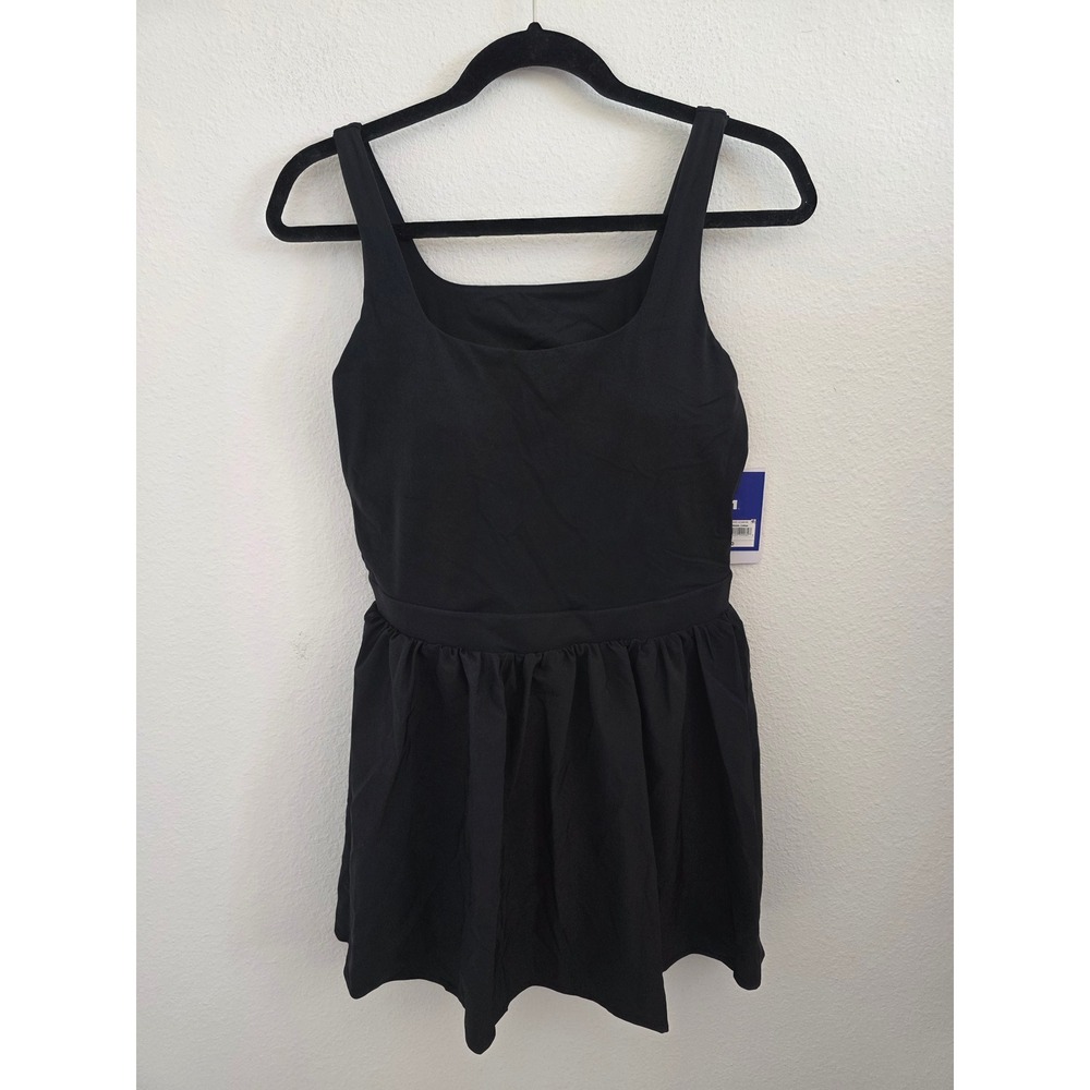 JoyLab Women Black Onyx‎ Active Dress Built-In Shorts Cutout Back Size M New